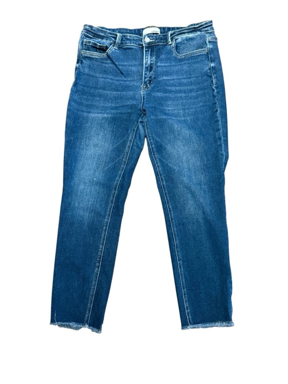 Vervet Classic High-Rise Women’s 32 x 26  Blue Jeans with Raw Edge Hem